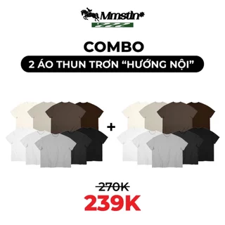 Combo 2 áo thun hướng nội MMESTLINE best seller form Boxy chất vải premium cotton cổ tròn