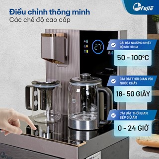 Cây nước nóng lạnh bàn trà FUJIE TB238UV có ngăn khử khuẩn UV, Màn hiển thị cảm ứng, tiết kiệm điện