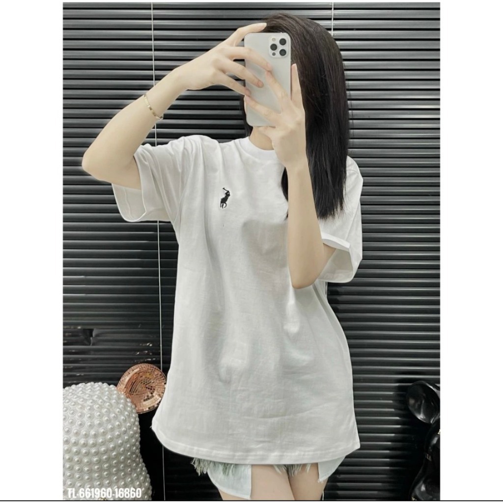 Áo Thun Nam, Nữ Form Rộng Basic Cotton Mềm Thêu Logo Ngựa, Áo Unisex Tay Ngắn Thấm Hút Mồ Hôi Hotrend