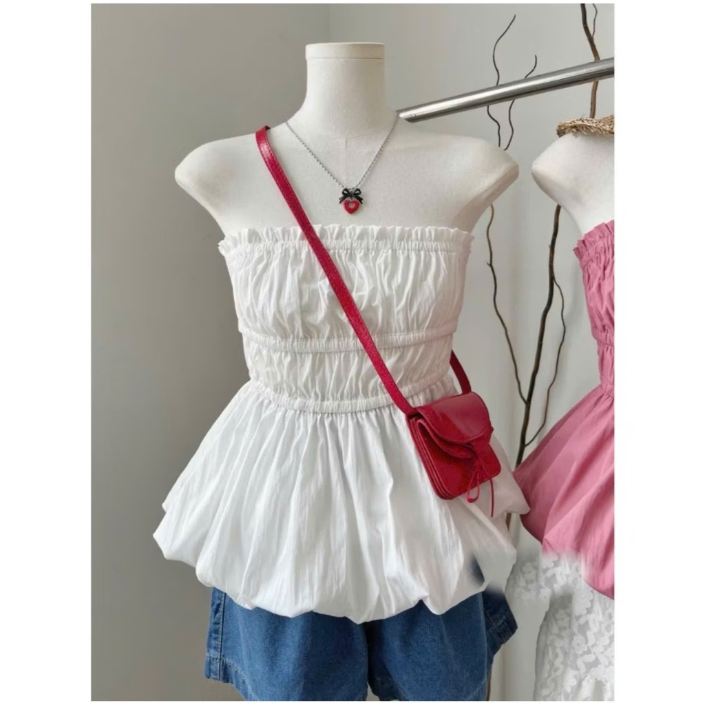 Áo Cúp Ngực Peplum 2 Lớp Đuôi Xòe Chất Gió Nhăn