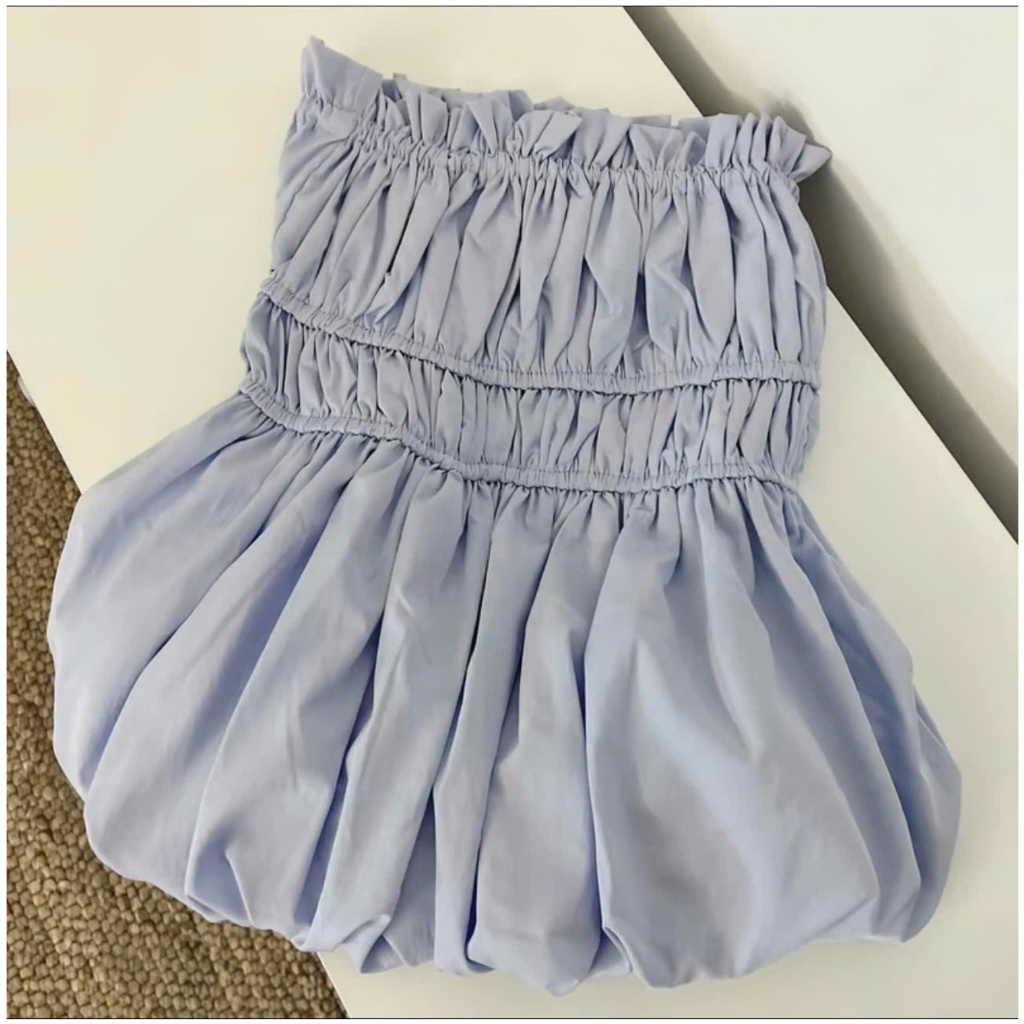 Áo Cúp Ngực Peplum 2 Lớp Đuôi Xòe Chất Gió Nhăn