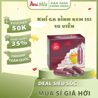 Khí Ga Bình Kem iSi – Hộp 10 Viên – Đánh Kem Nhanh, Chuẩn Định Lượng