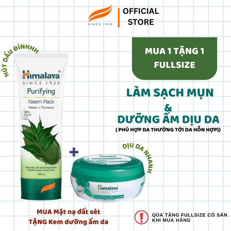 Ảnh Mặt nạ đất sét neem Himalaya Neem Face Pack 100ml TẶNG Kem dưỡng ẩm 50g 1
