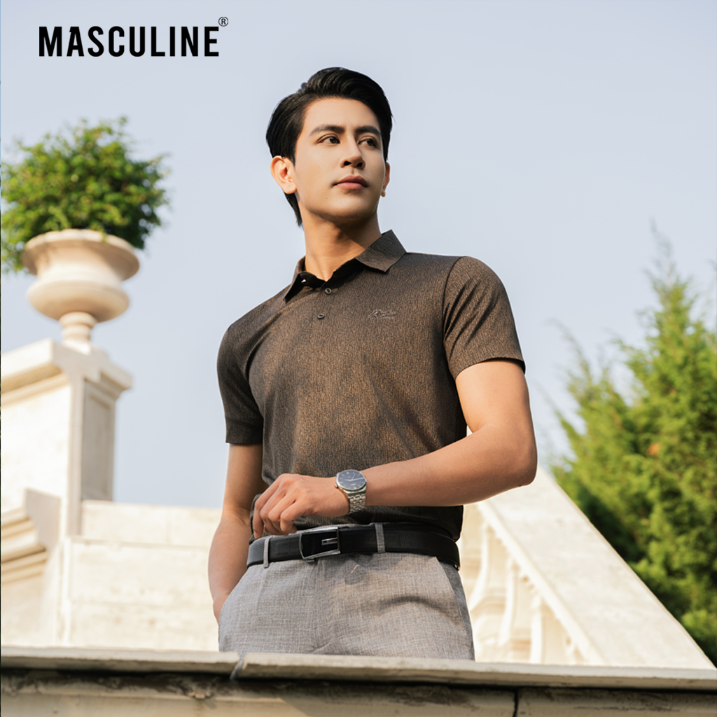 Áo polo nam cao cấp MASCULINE MPL506 Thành phần sợi tơ tằm mềm mại kiểu dáng Slim fit hiện đại