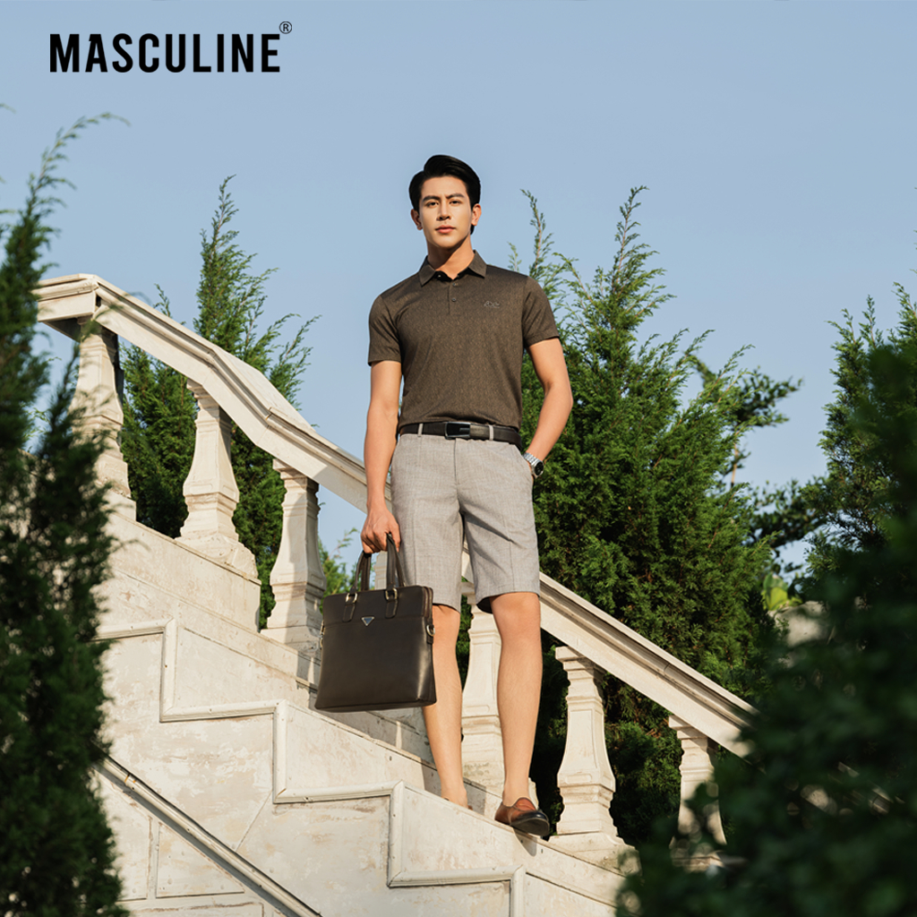 Áo polo nam cao cấp MASCULINE MPL506 Thành phần sợi tơ tằm mềm mại kiểu dáng Slim fit hiện đại