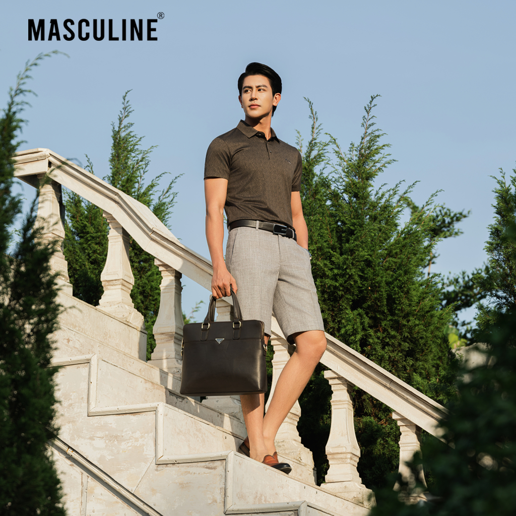 Áo polo nam cao cấp MASCULINE MPL506 Thành phần sợi tơ tằm mềm mại kiểu dáng Slim fit hiện đại