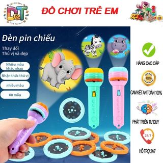 Đồ chơi đèn pin chiếu hình 24 - 80 hình đã gồm đèn - hình chiếu - sẵn pin - cho bé khám phá thỏa thích