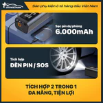 Bơm Lốp Điện Tử Nguồn Kép Jumbotec B03: Pin 6000mAh & Tẩu 12V, Đèn Pin & Sạc DP | Bảo Hành 12 Tháng — ảnh 5