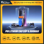 Bơm Lốp Điện Tử Nguồn Kép Jumbotec B03: Pin 6000mAh & Tẩu 12V, Đèn Pin & Sạc DP | Bảo Hành 12 Tháng — ảnh 7