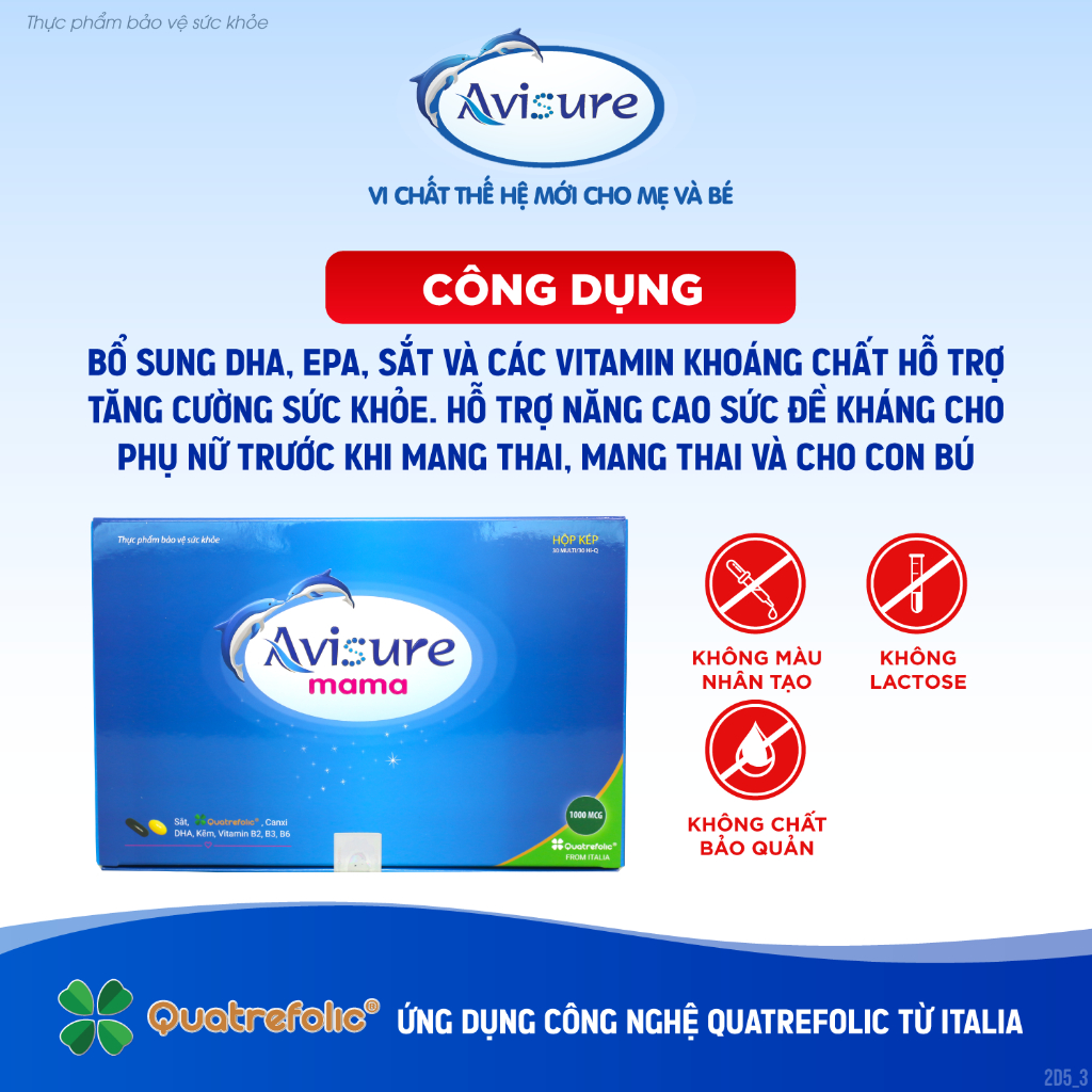 Ảnh Vitamin tổng hợp cho bà bầu Avisure Mama bổ sung đủ sắt, dha và 23 loại vitamin Hộp 60v 3
