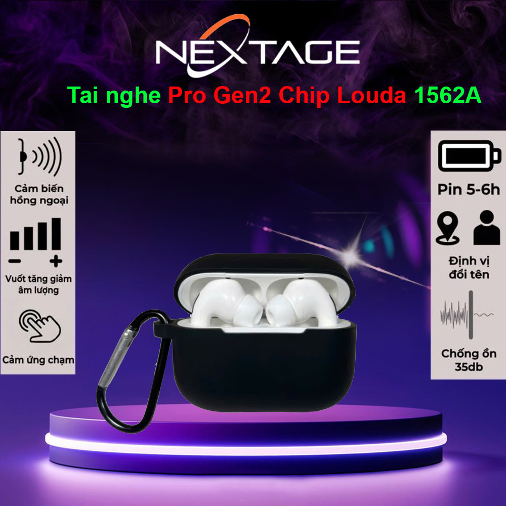 Tai Nghe Bluetooth Gen2 Chip Louda - Xuyên Âm/Chống Ồn 30DB - Vuốt Âm Lượng - Pin Trâu - Bass Căng - Có Mic - NEXTAGE