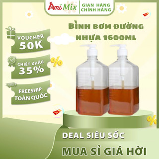 Bình Bơm Đường Nhựa 1600ml – Tiện Lợi Cho Quán Trà Sữa, Cà Phê, Pha Chế