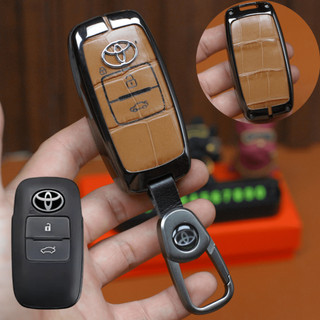 Ốp Chìa Khóa Toyota Yaris Cross  3 nút bấm Kim Loại Sang Trọng, Da Cao Cấp - Đa Dạng Màu Sắc (ZTZR3)