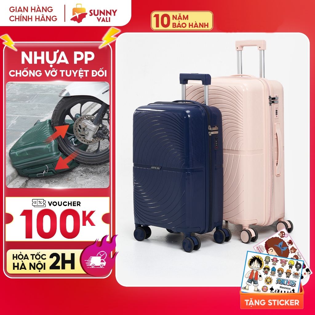Ảnh Vali kéo SUNNY ROGER - size 20/24/28 inch nhựa PP chống vỡ, vali thời trang bền đẹp bảo hành 10 năm 2