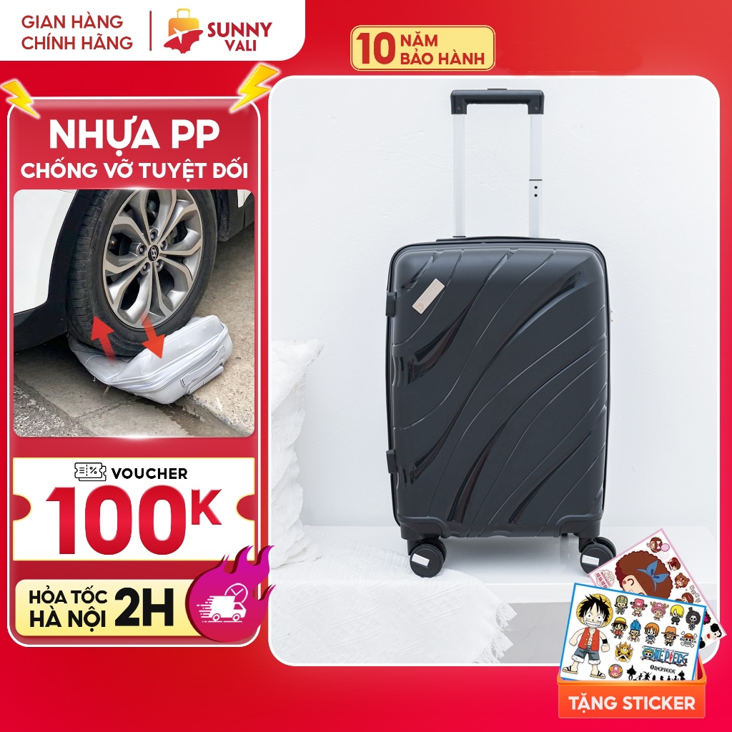 Ảnh Vali kéo SUNNY PP11 - Nhựa PP chống vỡ tuyệt đối, khóa hải quan TSA  xách tay, kí gửi (size 20-24) 2