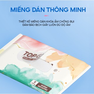 Khăn ướt mini cao cấp Topgia 1 gói 8 tờ không cồn không parabens dành cho em bé