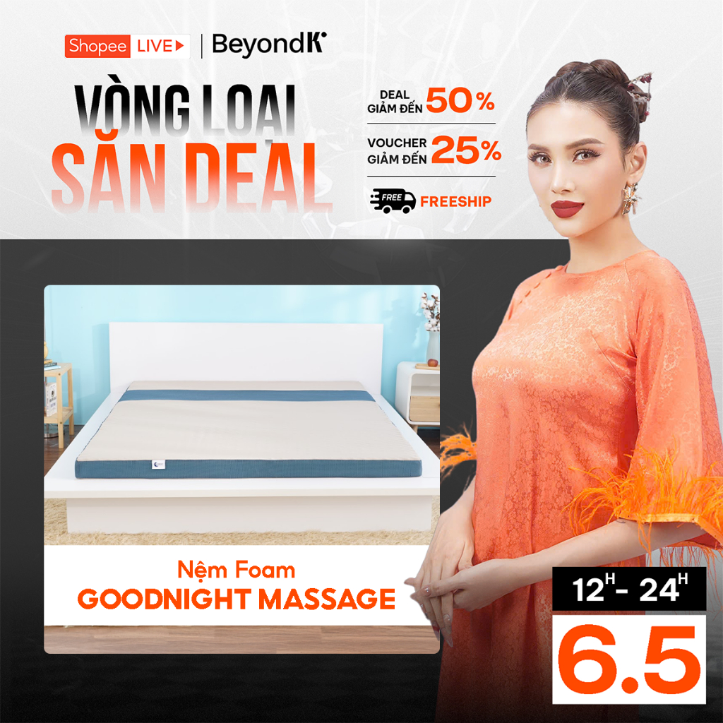 Ảnh Nệm Foam Cấu Trúc Lượn Sóng, Duy Trì Tư Thế Nằm Goodnight Massage 9cm 1
