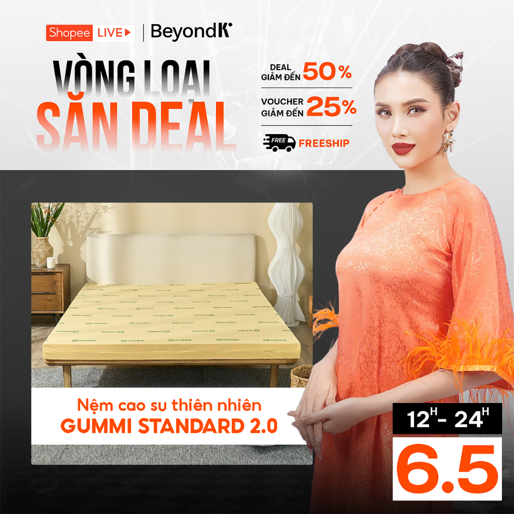 Ảnh Nệm Cao Su Thiên Nhiên 100% Gummi Standard 2.0 10cm Vua Nệm, Mùi Hương Vani 1