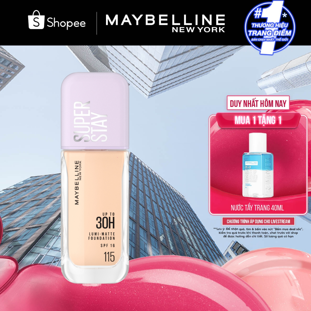 Ảnh Kem nền bắt sáng Superstay Lumi Matte 30H che phủ siêu nhẹ mặt Maybelline New York 35ml [MỚI] 1