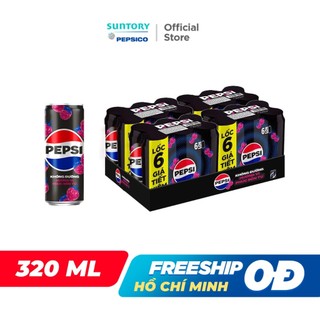 [GIAO TOÀN QUỐC] Thùng 24 Lon Nước Ngọt Giải Khát Có Gaz Pepsi Phúc Bồn Tử Không Calo, Không Đường (320ml/lon)