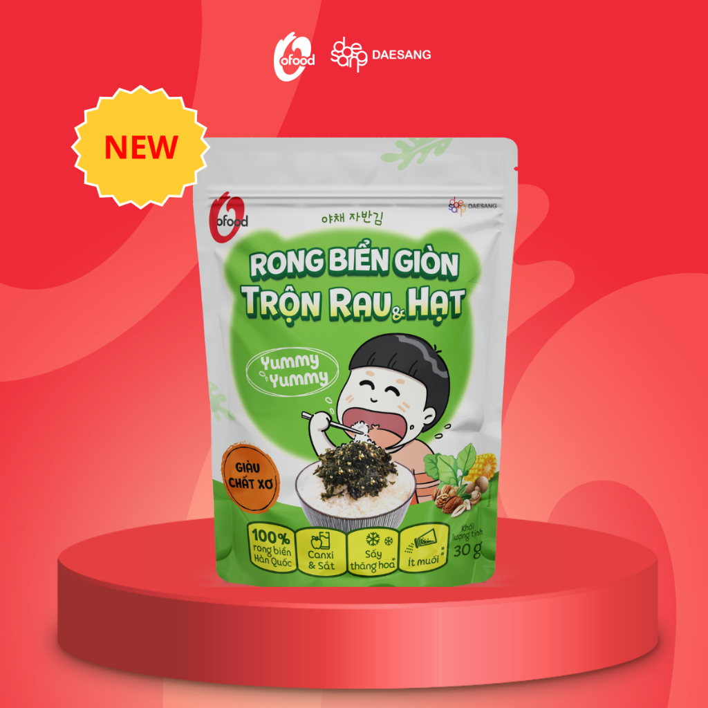 Ảnh Rong biển giòn trộn khô gà, hải sản, hạt óc chó hạnh nhân O'Food 2
