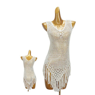 Áo choàng ren đi biển mix ngoài bikini siêu sang kiểu áo váy sát nách 983