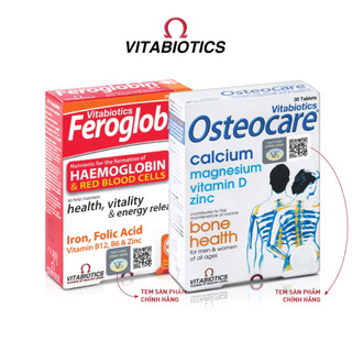 Viên uống bổ máu Feroglobin Vitabiotics 30viên hàng Anh Quốc cung cấp Kẽm, Đồng, Folic, B12, B6