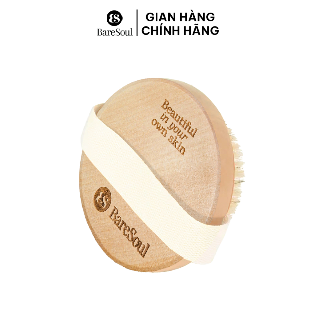 Bàn chải massage toàn thân tẩy tế bào chết, bàn chải tắm khô BareSoul Waterfall gỗ cao cấp