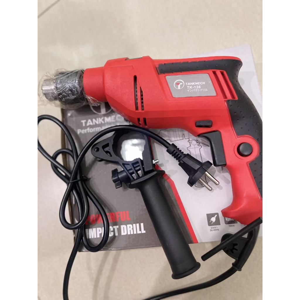 máy khoan bê tông TANKMECH 13ly TK-136 khoan tường sắt gỗ bắt vít Tốc độ thay đổi liên tục Chức năng kép Đi kèm với mức