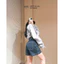 Quần short jean nữ form suông cạp cao, chất mềm co giãn nhẹ, phối túi vuông kèm ảnh thật