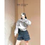 Quần short jean nữ form suông cạp cao, chất mềm co giãn nhẹ, phối túi vuông kèm ảnh thật