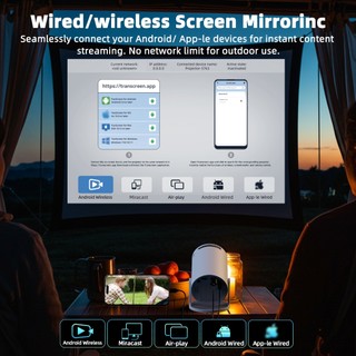 Máy chiếu mini cầm tay GOOJODOQ 4K Android 11 Dual 250 ANSI Bluetooth 5.2 Full HD 1080P 1280*720P