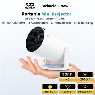 Máy chiếu mini cầm tay GOOJODOQ 4K Android 11 Dual 250 ANSI Bluetooth 5.2 Full HD 1080P 1280*720P