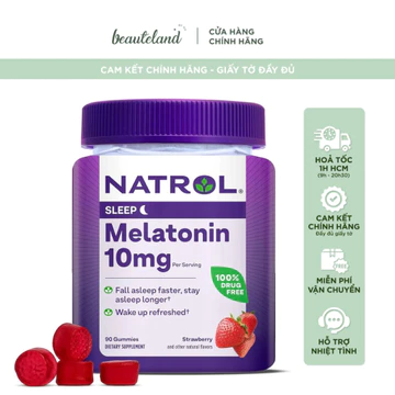 [Bill Mỹ] Viên kẹo dẻo hỗ trợ ngủ ngon Natrol Melatonin 10mg Gummies 90 viên