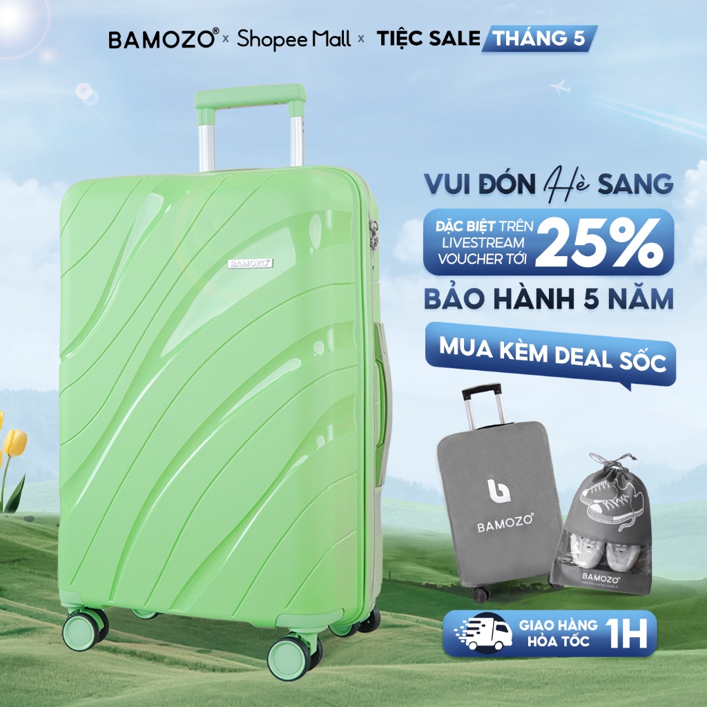 Ảnh Hoả Tốc Vali Kéo Du Lịch Bamozo Nancy Size 28 Cao Cấp Nhựa PP Chống Vỡ 1