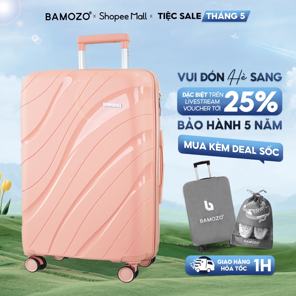 Ảnh Vali Kéo Du Lịch Bamozo Nancy Size 20/24/28 Nhựa PP Cao Cấp Chống Vỡ - Bảo Hành 5 Năm. 1