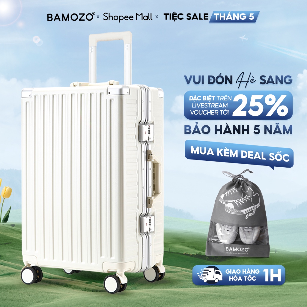 Ảnh Vali Bamozo 9033 Khung Nhôm Size 20/24 Cao Cấp Nhựa PC Nguyên Khối 1