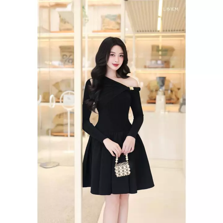 LAVIEM - Váy thiết kế dáng ngắn xòe chiết eo cut out vai cá tính - Libra Dress