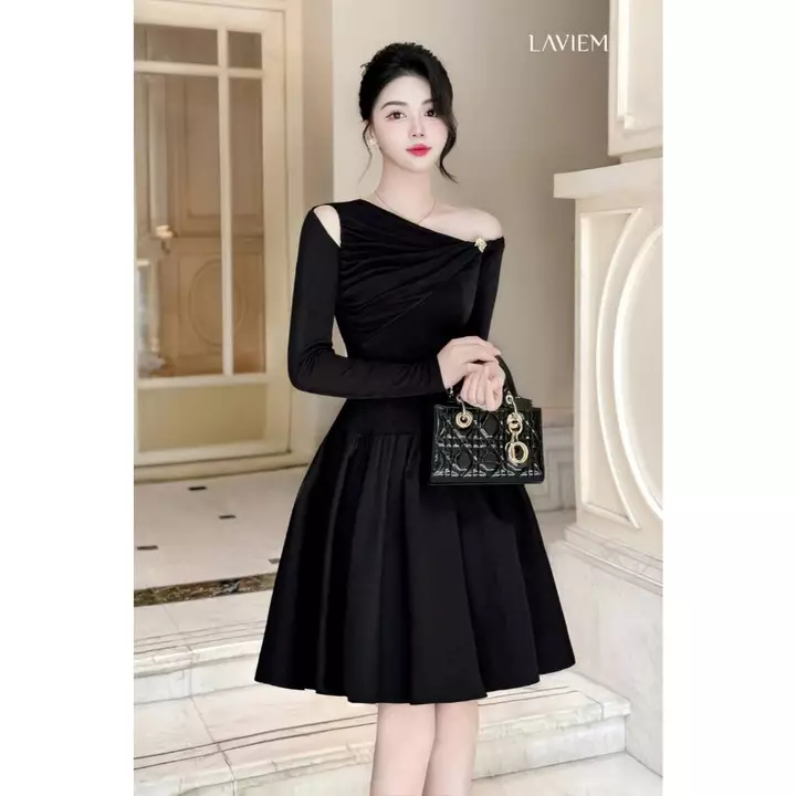 LAVIEM - Váy thiết kế dáng ngắn xòe chiết eo cut out vai cá tính - Libra Dress