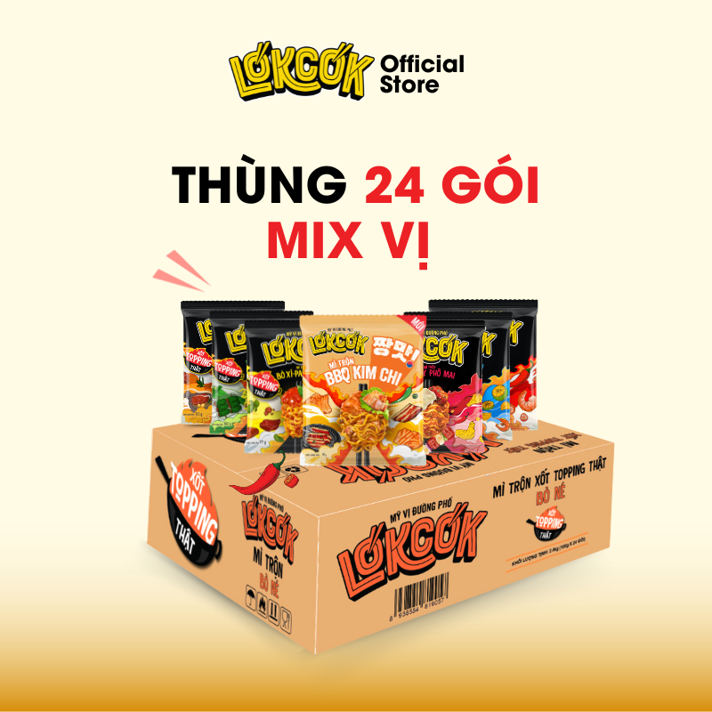 [Chính Hãng] Thùng 24 Gói Mì Trộn MIX ĐỦ VỊ LOKCOK - Thùng 24 Gói