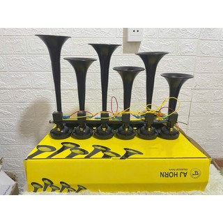 Bộ còi hơi Basuri 6 loa kèm hộp nhạc. Bộ còi hơi 6 loa Trung Quốc chất lượng
