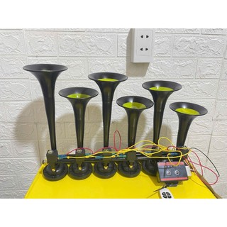 Bộ còi hơi Basuri 6 loa kèm hộp nhạc. Bộ còi hơi 6 loa Trung Quốc chất lượng