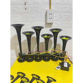 Bộ còi hơi Basuri 6 loa kèm hộp nhạc. Bộ còi hơi 6 loa Trung Quốc chất lượng