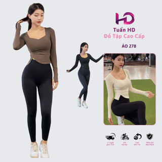 Áo 278 Thun Dài Tay Thể Thao Nữ Tuấn HD Thiết Kế Sẻ Tà Chất Liệu Thun Co Giãn Tôt Gym &Yoga Sport