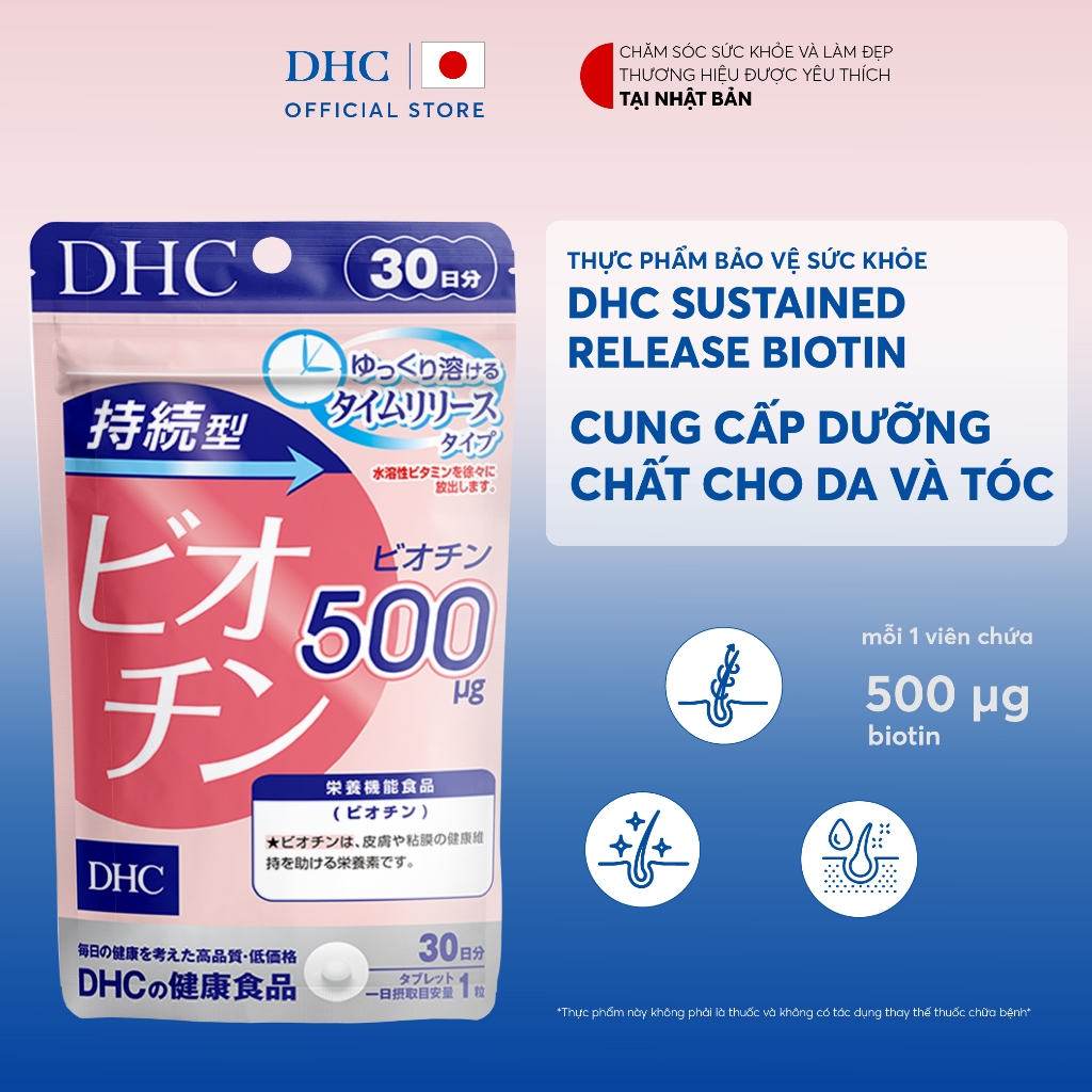 Ảnh Thực phẩm bảo vệ sức khỏe DHC Sustained Release Biotin (30 ngày) - Dạng viên uống hỗ trợ bổ sung Biotin 2