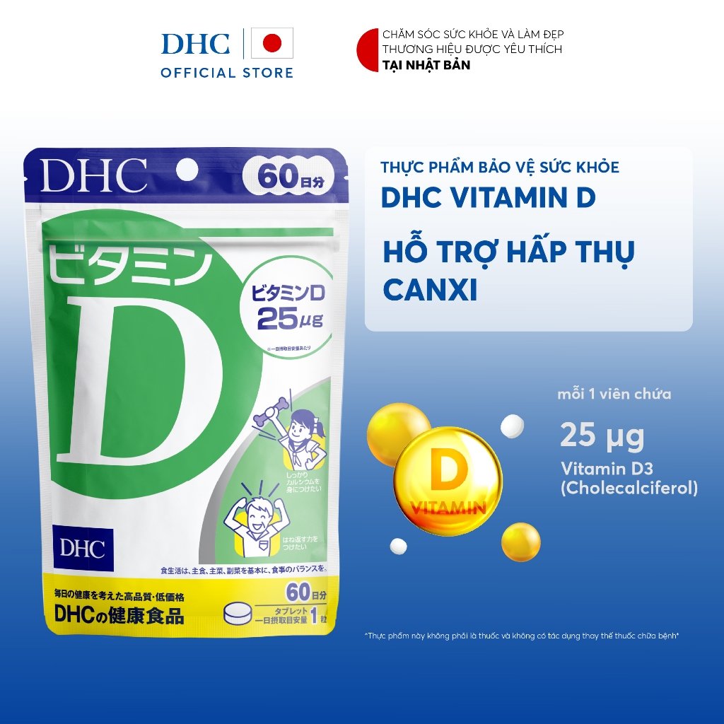 Ảnh Thực phẩm bảo vệ sức khỏe DHC Vitamin D (60 ngày) - Dạng viên uống hỗ trợ bổ sung vitamin D3 2