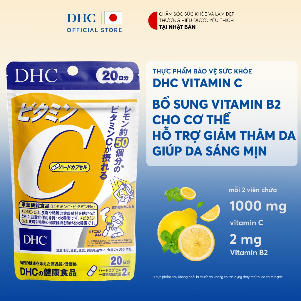 Ảnh Thực phẩm bảo vệ sức khỏe DHC VITAMIN C HARD CAPSULE (20 ngày & 60 ngày) - Dạng viên uống hỗ trợ bổ sung Vitamin C 2