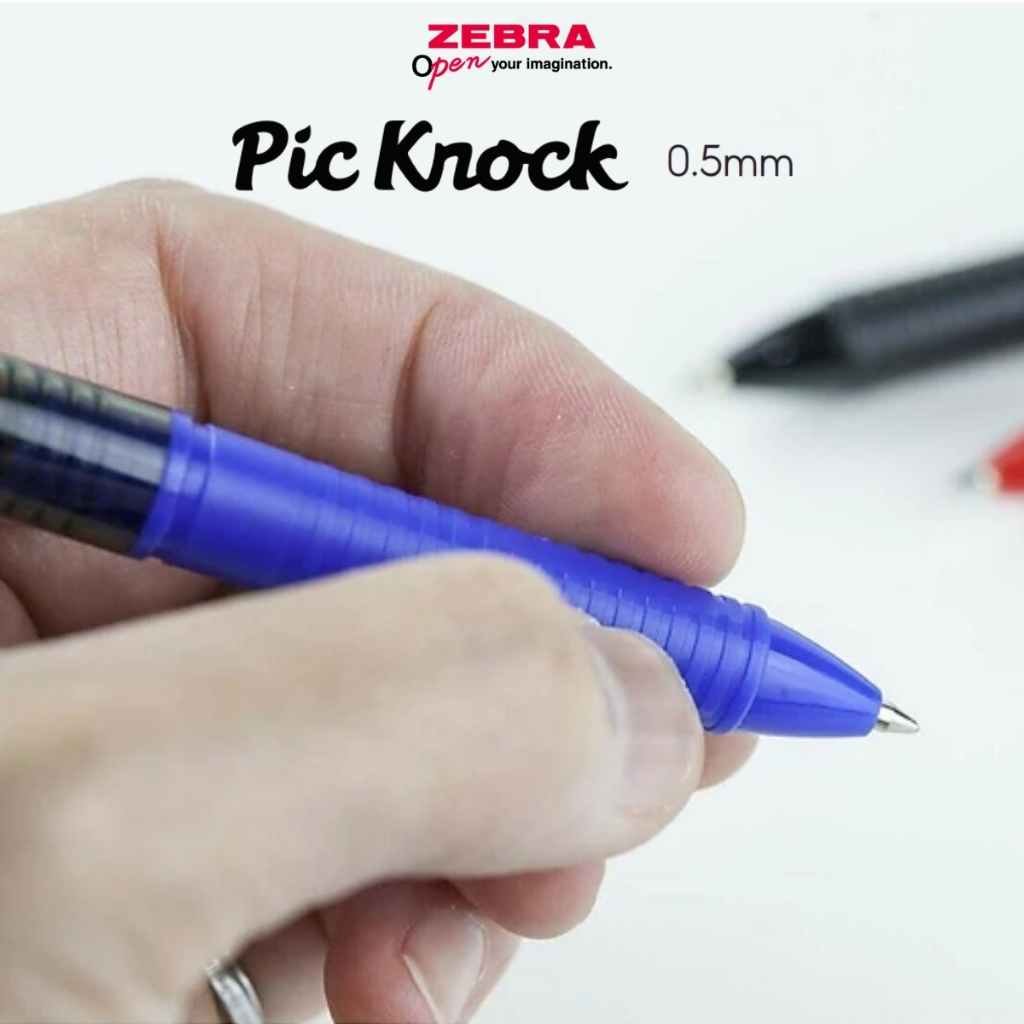 Ảnh Bút Bi Pic Knock 0.5mm Zebra Pen - Bút Bi Đẹp Mực Đều Màu Đen Đỏ Xanh - Viết Mượt Nhẹ 6.9g [Chính Hãng] 3