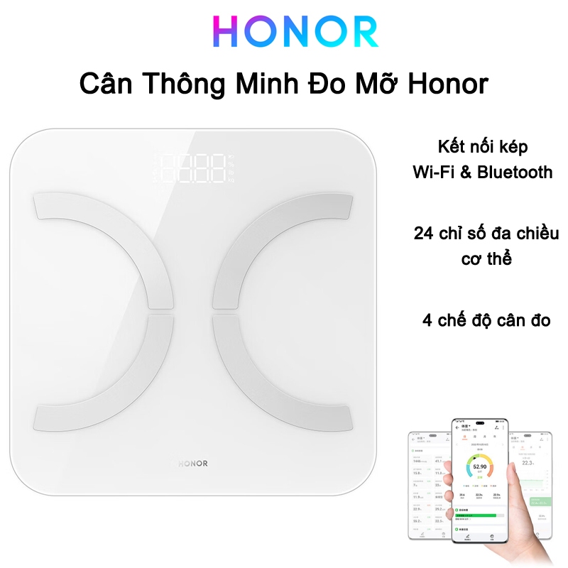 Product image Cân điện tử sức khỏe thông minh HUAWEI Honor Scale 3 Cân đo mỡ - Báo cáo 24 chỉ số cơ thể 1