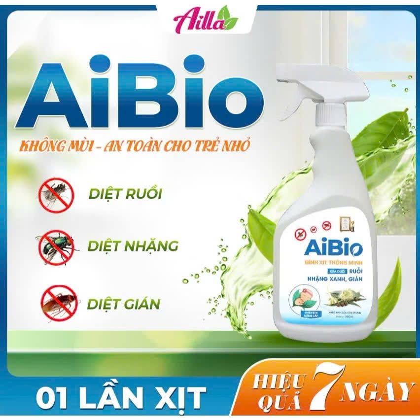 Bình thuốc xịt chống muỗi, kiến, gián AIBIO 530ml, Chai sịt đuổi diệt ...
